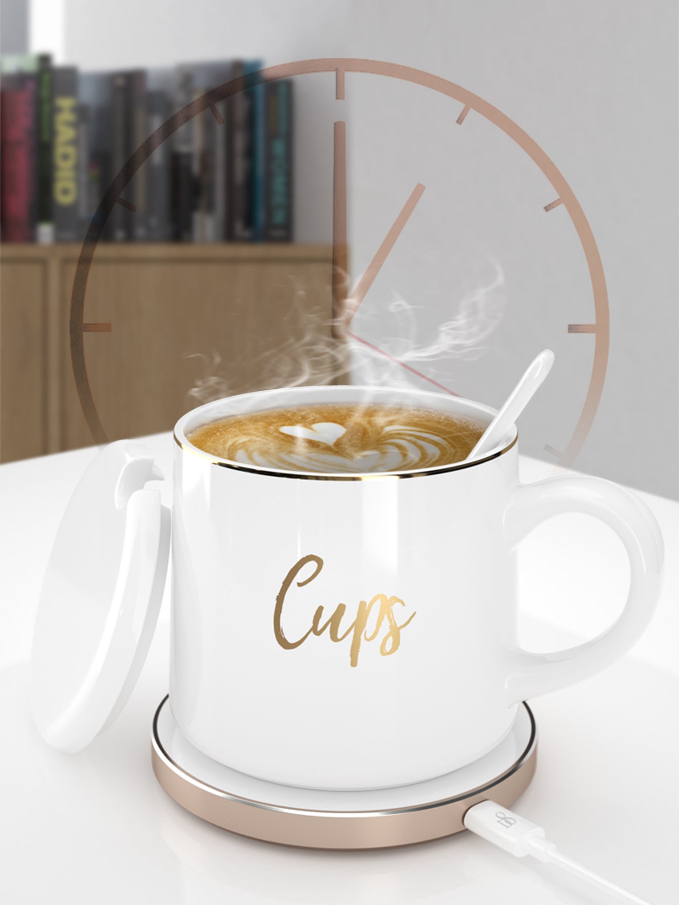 Wireless Charging Coffee Mug - 55℃ Thermostatic, Aluminum | Mobile Accessories